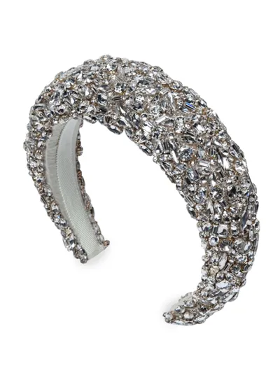 Jennifer Behr Medici Beaded Headband In Crystal