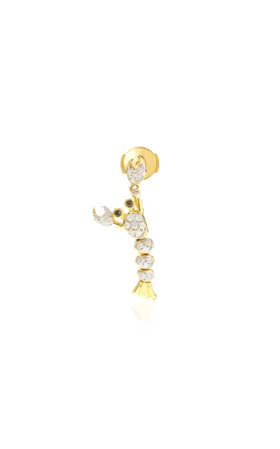 Yvonne Léon Lobster 9k Yellow Gold Diamond Single Earring