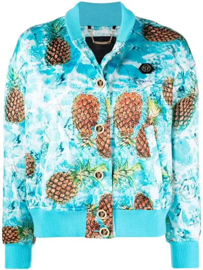 Philipp Plein Pineapple Skies Bomber Jacket In Multi