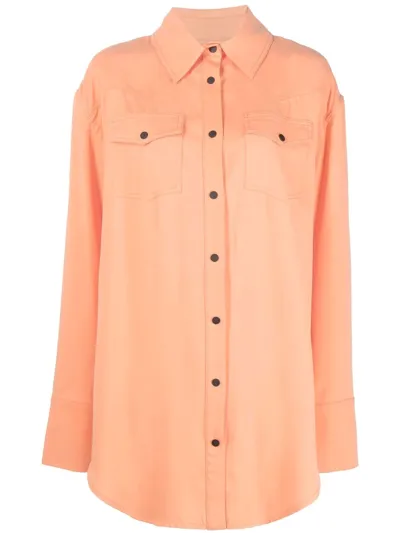 The Mannei Button-up Shirt In Orange