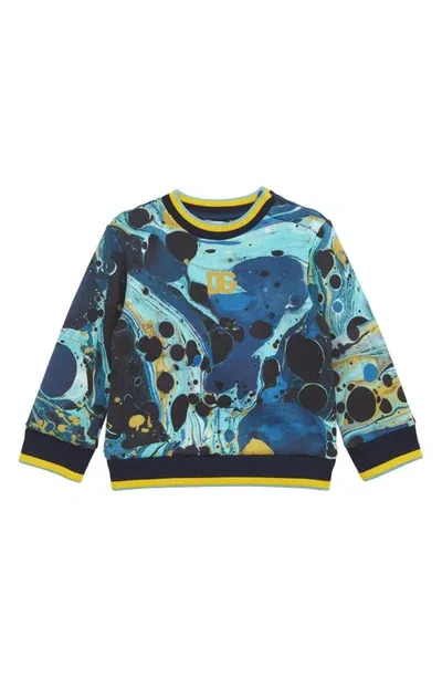 Dolce & Gabbana Babies' Abstract-print Cotton Sweatshirt In Blue