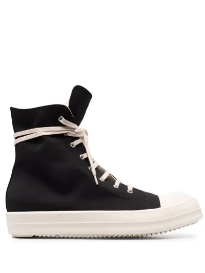 Rick Owens Drkshdw Drkstar High-top Denim Trainers In Black