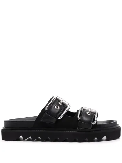 Iro Bolum Double-strap Slides In Black