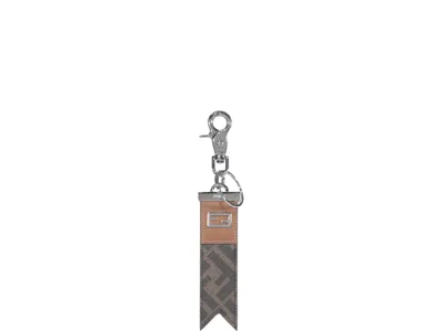 Fendi Logo Engraved Keyring In Multi