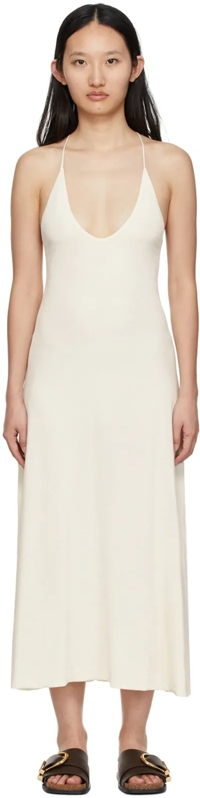 Khaite The Rina Sleeveless Dress In Cream