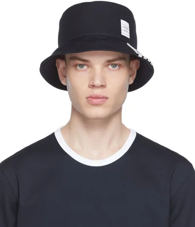 Thom Browne Navy 4-bar Classic Bucket Hat