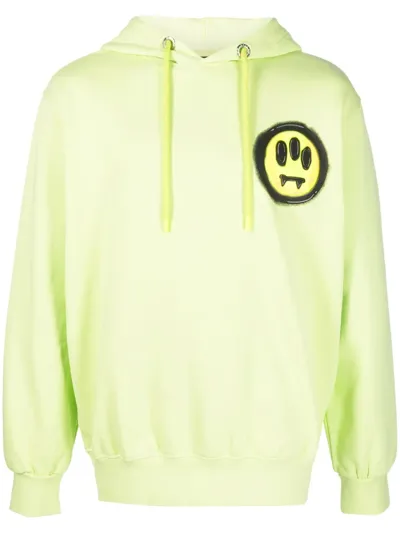 Barrow Hoodie Unisex Neon Yellow Hoodie With Smile Print In Green