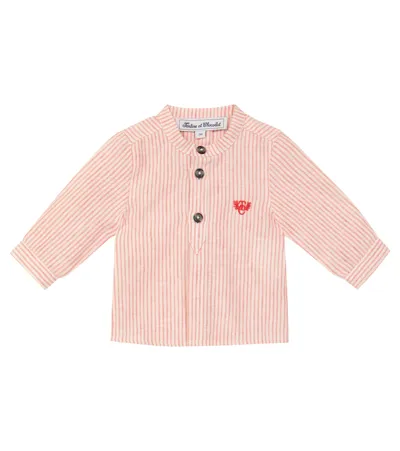 Tartine Et Chocolat Baby Striped Cotton And Linen Shirt In Grenade