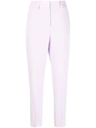 Peserico Slim-cut Cropped Trousers In Purple