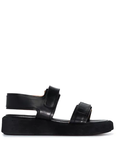 Atp Atelier Black Varese 20 Flatform Leather Sandals