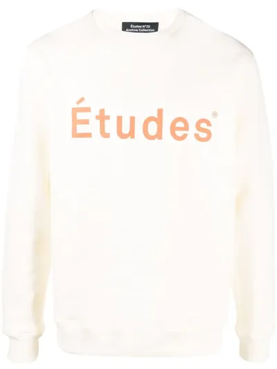 Etudes Studio Logo-print Organic Cotton Sweatshirt In Neutrals