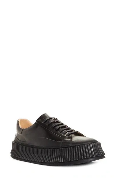 Jil Sander Black Platform Sneakers