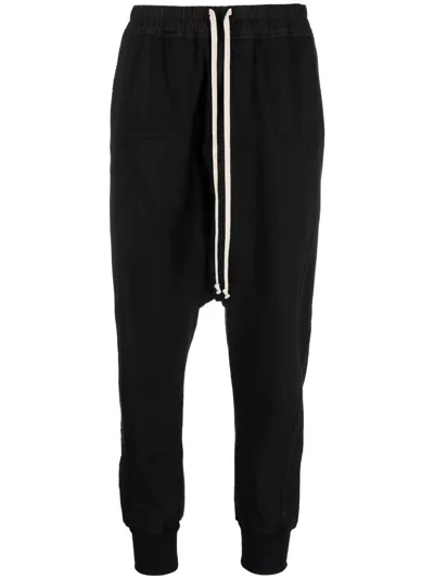 Rick Owens Drkshdw Drop-crotch Drawstring Track Pants In 09 Black