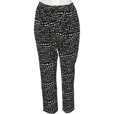 Pre-owned Stella Mccartney Monochrome Heart Printed Silk Pants M In Black