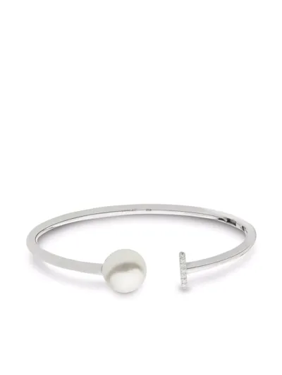 Autore Moda Ava Pearl Diamond-embellished Bangle In Silver