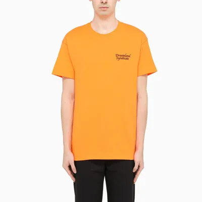 Dreamland Syndicate Orange Printed Crewneck T-shirt