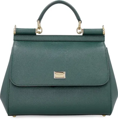 Dolce & Gabbana Sicily Logo Plaque Large Tote Bag In Green