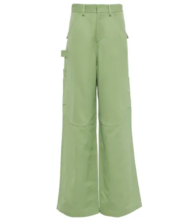 Petar Petrov Genaro Wide-leg Cotton-blend Pants In Pistachio