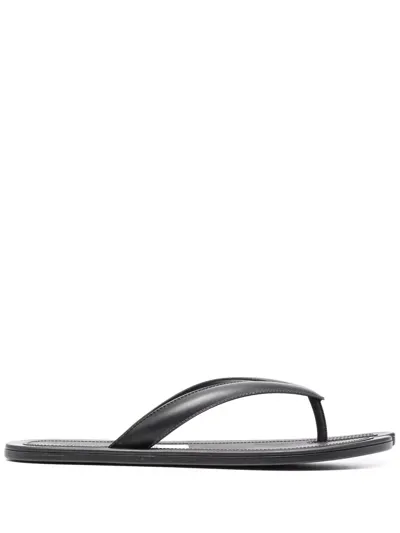 Maison Margiela Tabi Split-toe Leather Flip Flops In Black