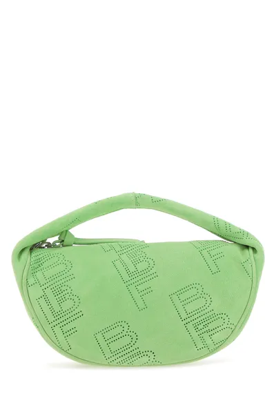 By Far Baby Cush Chain Link Mini Tote Bag In Green