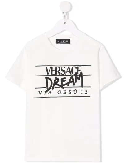 Versace Babies' Teen Dream-print Short-sleeve T-shirt In White