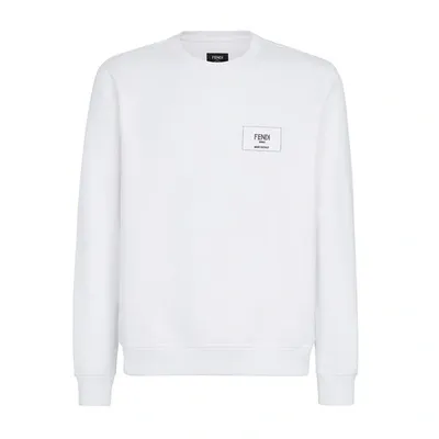 Fendi Logo Embroidered Oversized Sweatshirt In White