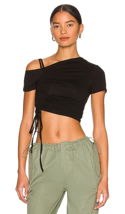 Superdown Kylie Ruched Front Top In Black