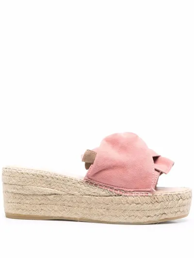 Manebi Ruffle Open-toe Sandals In Pink