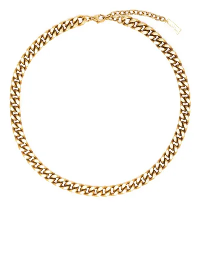 Saint Laurent Curb-chain Short Necklace In Gold