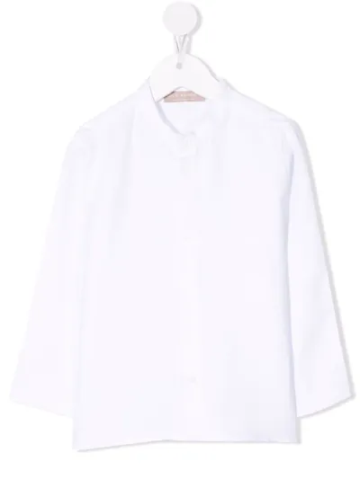 La Stupenderia Kids' Long-sleeve Linen Shirt In White