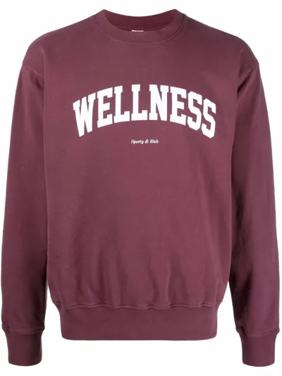 Sporty And Rich Burgundy Wellness Ivy Sweatshirt In Red