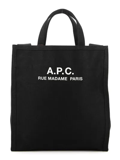 Apc A.p.c. Recovery Logo Printed Shopping Bag In Black