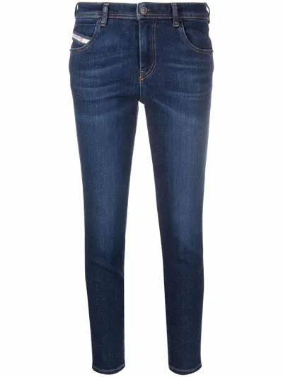 Diesel Logo-patch Denim Jeans In Blue