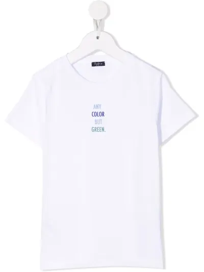 Il Gufo Kids' Slogan Cotton T-shirt In White