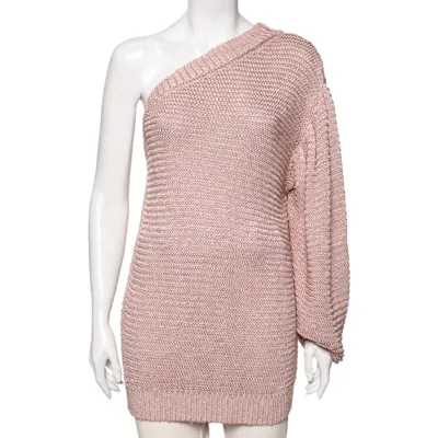 Pre-owned Stella Mccartney Pink Knit One Shoulder Jumper S