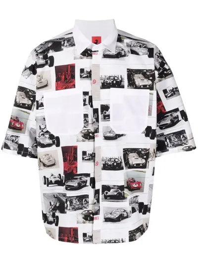 Ferrari Graphic Print Short-sleeve Shirt In White