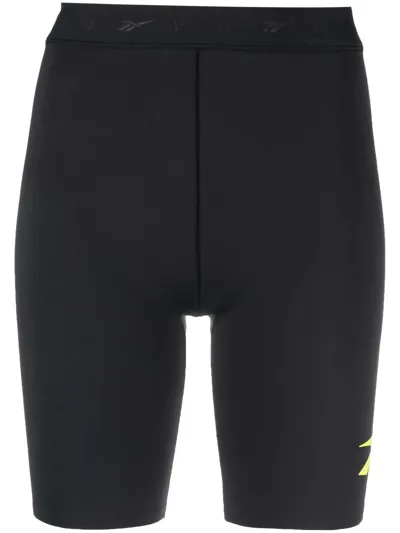 Victoria Beckham Logo Print Low Impact Cycling Shorts In Black