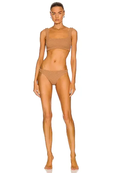 Hunza G Xandra Swimsuit In Metallic Cocoa