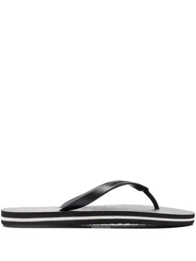 Michael Kors Travis Thong-strap Flip Flops In Black