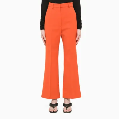 Sportmax Orange Palmizi Flared Trousers