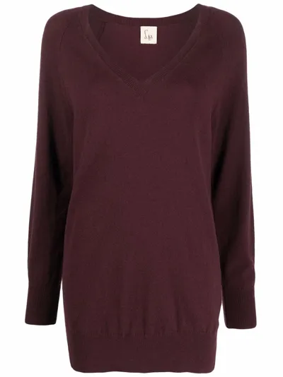 Paula V-neck Cashmere Jumper In Red