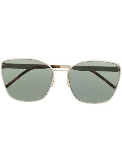 Saint Laurent Square-frame Sunglasses In Gold