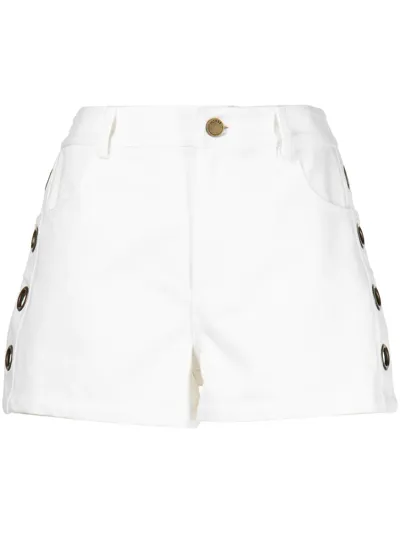 Monse Grommeted Denim Shorts In White