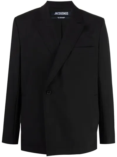 Jacquemus La Veste Moulin Virgin Wool Jacket In Чёрный