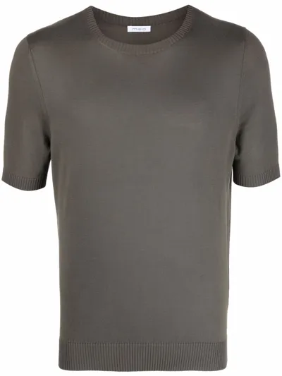 Malo Crewneck Cotton T-shirt In Brown