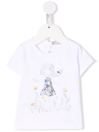 Il Gufo Babies' Graphic-print Short-sleeved T-shirt In White