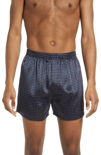 Majestic Men's Dot-print Silk Boxers In Blue