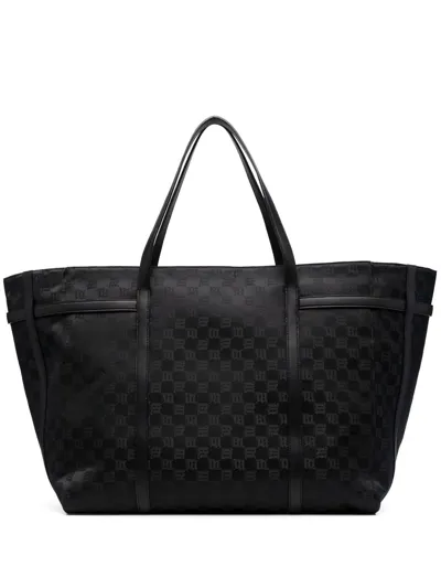 Misbhv Jacquard-monogram Tote Bag In Black