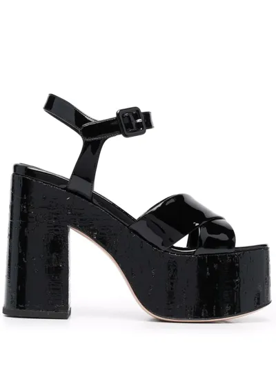 Haus Of Honey Crossover Detail Chunky Heels In Black