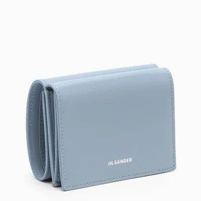 Jil Sander Light Blue Leather Tri-fold Wallet